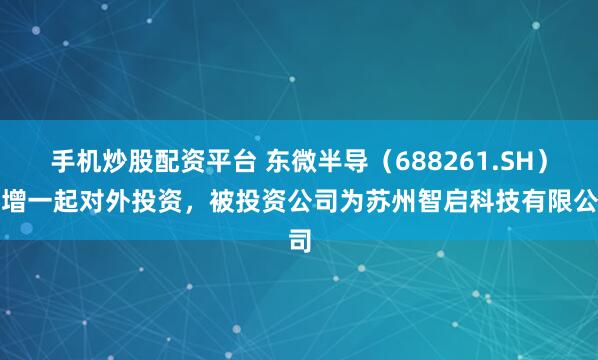 手机炒股配资平台 东微半导（688261.SH）新增一起对外投资，被投资公司为苏州智启科技有限公司